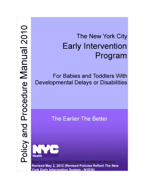 Nyc Eip Policy and Procedure Manual  Form