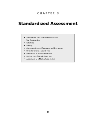 Standardized Assessment  Form