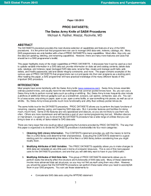 The Swiss Army Knife of SAS Procedures  Form