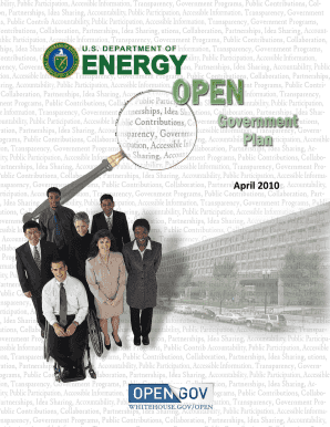 The Energy Department Open Government Plan U S Department Energy  Form