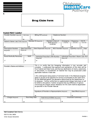 Provider Number Required  Form