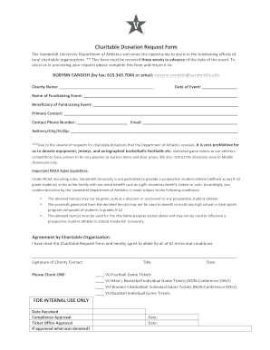 Vanderbilt Sports Donation Request  Form