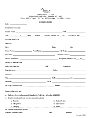 Hospital Referral Form PDF