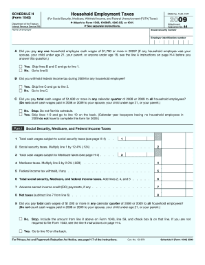 Form 1040 Schedule H Household Employment Taxes