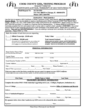 Cook County Hse Records Office  Form
