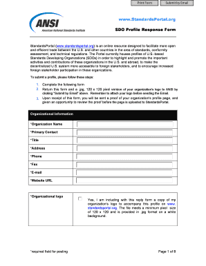 Www StandardsPortal Org SDO Profile Response Form