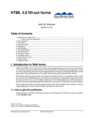 HTML 4 0 Fill Out Forms