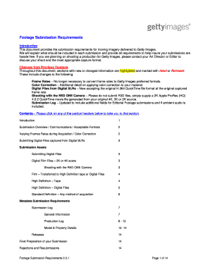 This Document Provides the Submission Requirements for Moving Imagery Delivered to Getty Images  Form