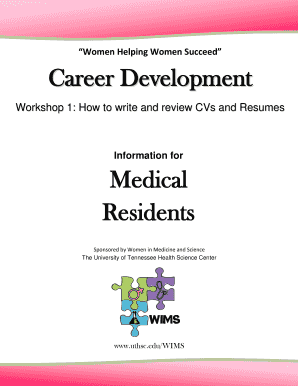 Career Development Medical Residents Uthsc  Form