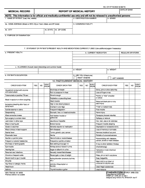 Nrotc Report of Medical History Form