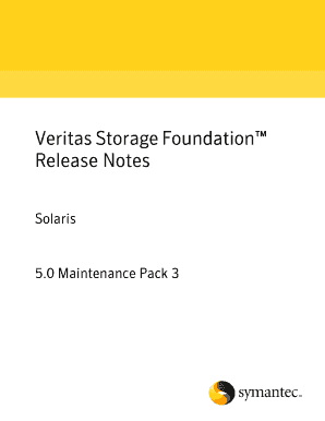 Veritas Storage Foundation Release Notes  Form