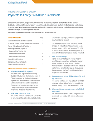 Payments to CollegeBoundfund Participants  Form