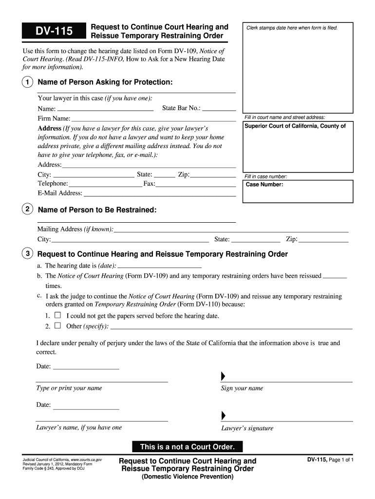  Dv 115 Form 2020