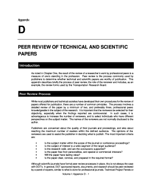 Peer Review of Technical and Scientific Papers Transportation  Form