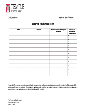 External Reviewers Form