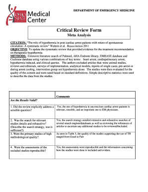 Critical Review Form