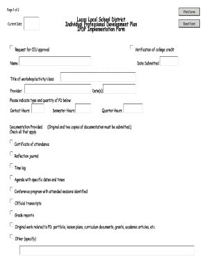 LIMPLEMENTATION Lucas Local Schools  Form