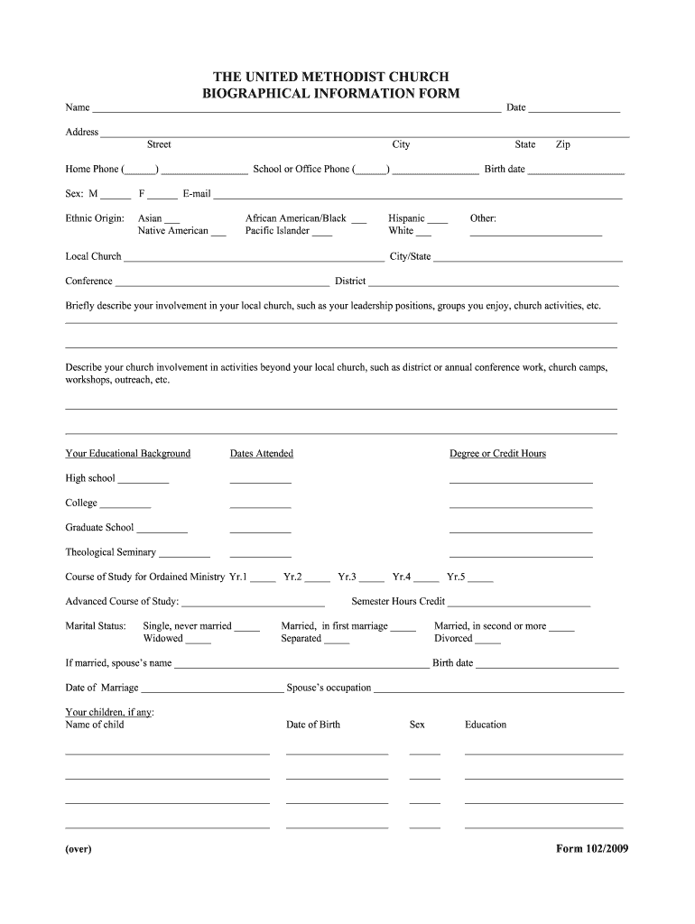 Information Blank Sheet