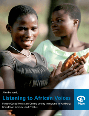 Listening to African Voices Female Genital MutilationCutting among Immigrants in Hamburg Female Genital Mutilationcutting Planus  Form