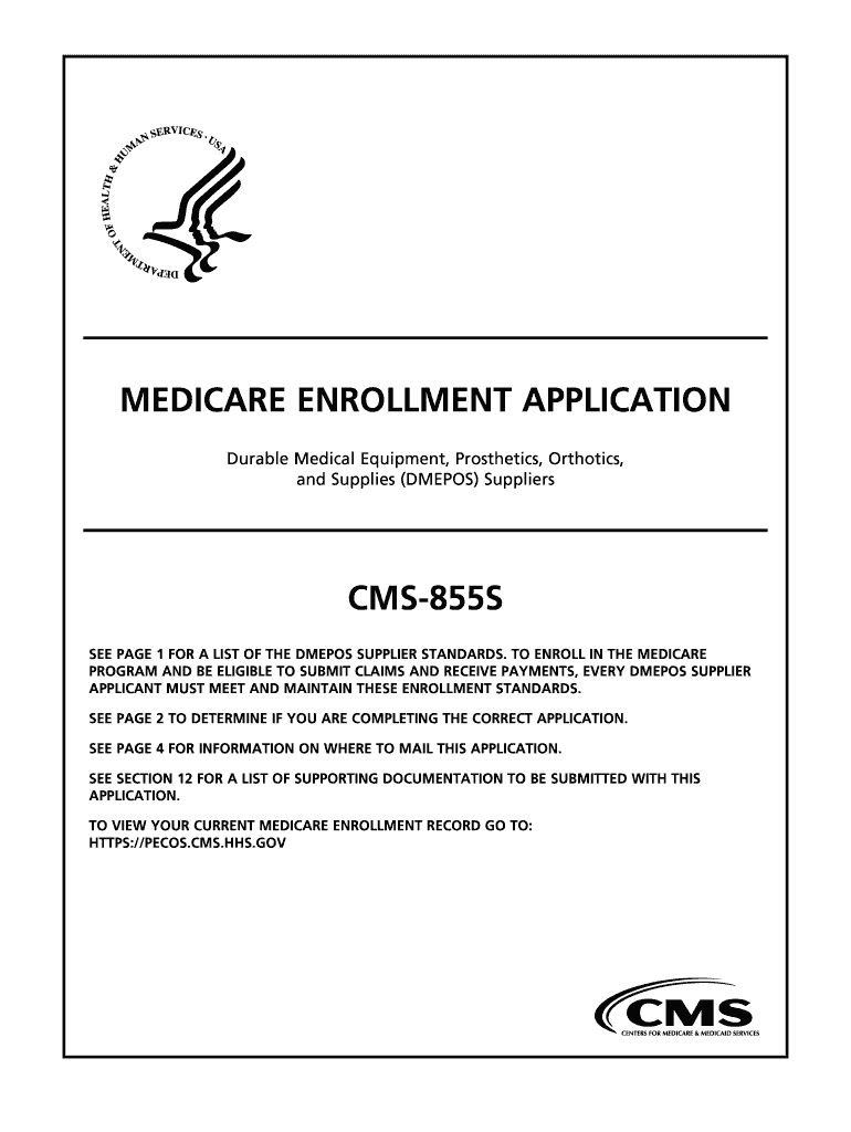 Cms 855s Fillable Form 2016