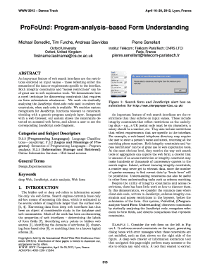 ProFoUnd Program Analysis Based Form Understanding Www2012
