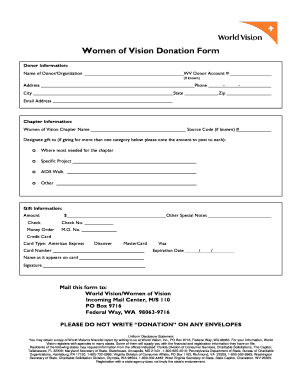 Women of Vision Donation Form PDF Download at PDFhook Worldvision
