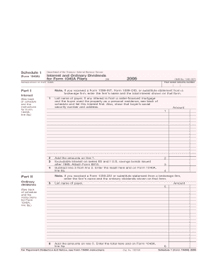 Form 1040A Schedule 1