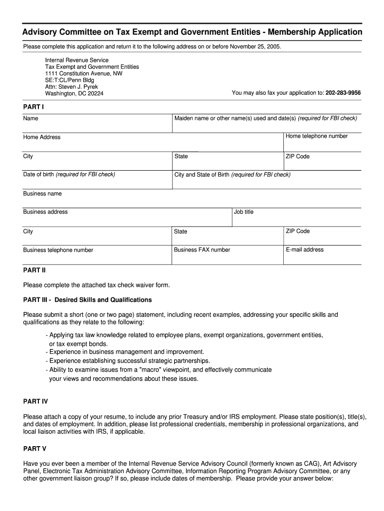 Membership Application Internal Revenue Service Irs  Form