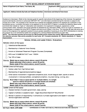 Rotc Pms Interview Sheet Form