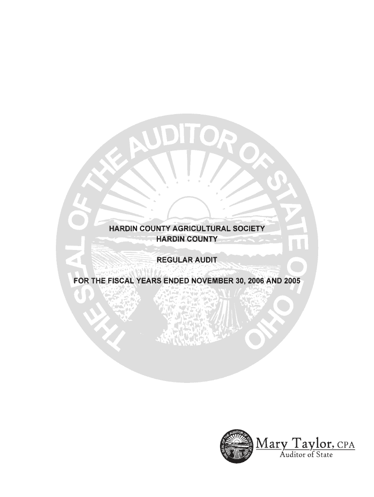 For the FISCAL YEARS ENDED NOVEMBER 30, and  Auditor State Oh  Form
