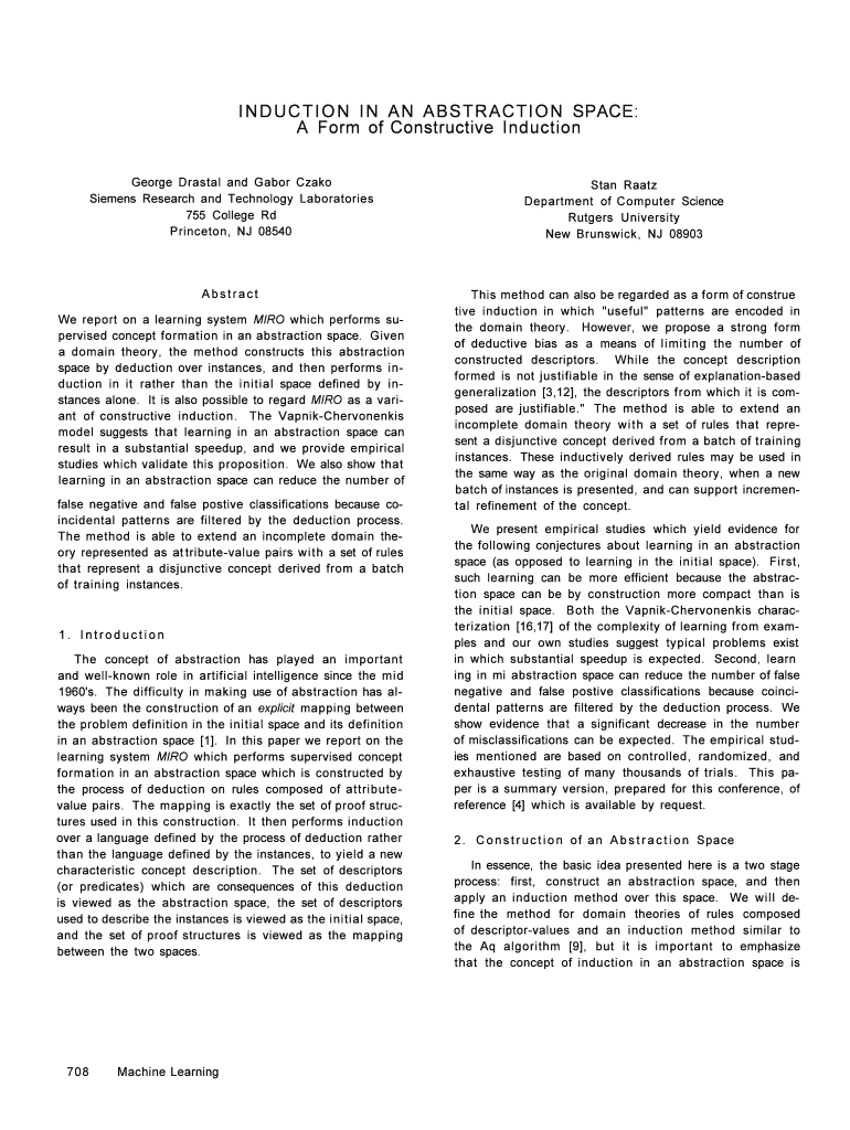 INDUCTION in an ABSTRACTION SPACE a Form of Constructive Ijcai