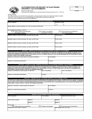 AUTHORIZATION for RECEIPT of ELECTRONIC PROPERTY TAX Indy  Form