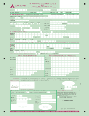  Axis Bank Pis Account Opening Form PDF 2008-2024