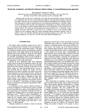 Hysteresis, Avalanches, and Disorder Induced Critical Scaling a Lassp Cornell  Form