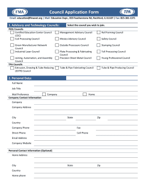 Council Application Form Fmanet