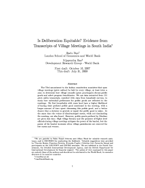 Is Deliberation Equitable? Evidence from Transcripts of Village Princeton  Form