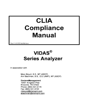 Clia Manual PDF  Form