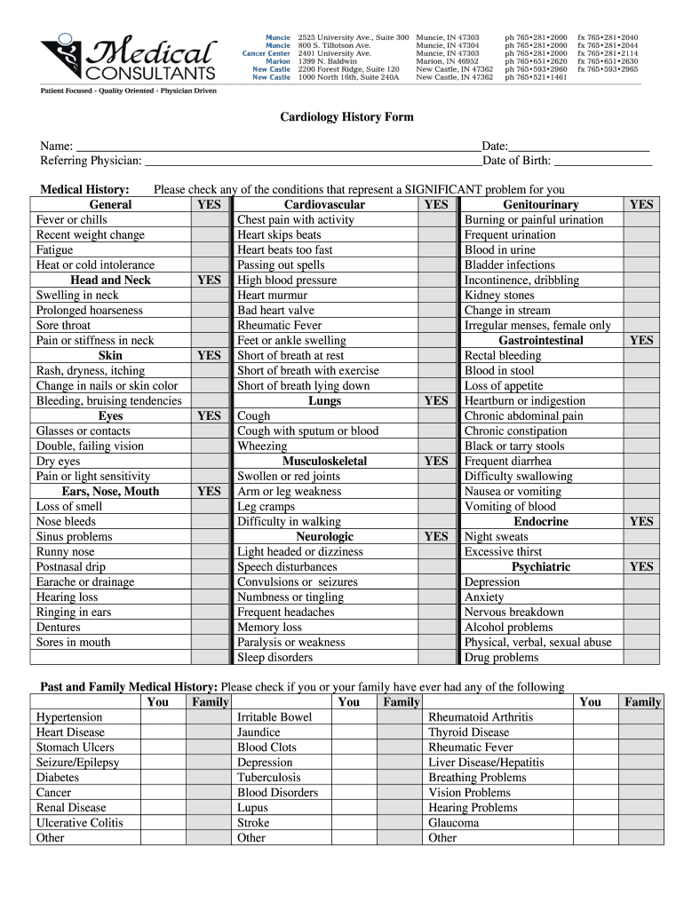 Cardiology Encounter Form