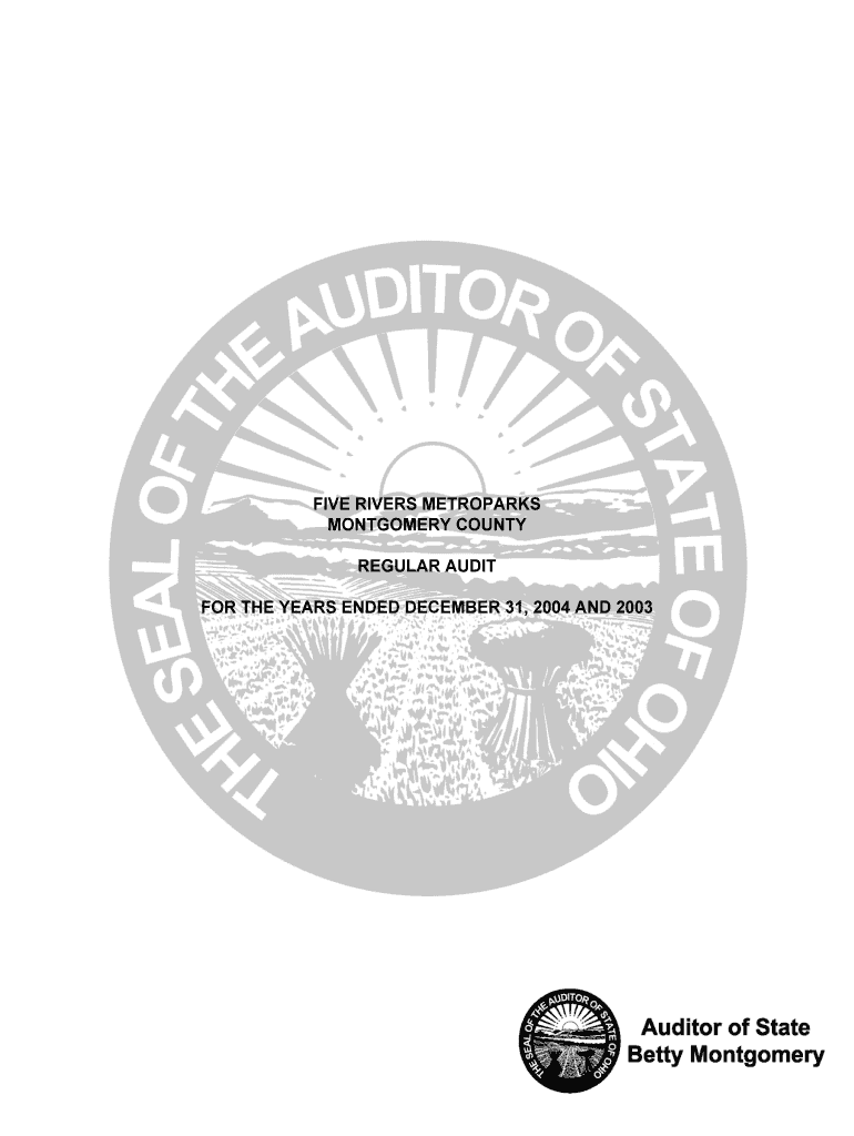 Five Rivers MetroParks 04 03 Montgomery Report DOC  Auditor State Oh  Form