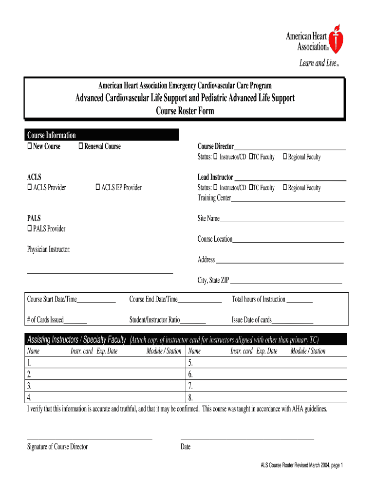  Life Support Course Roster 2004-2024