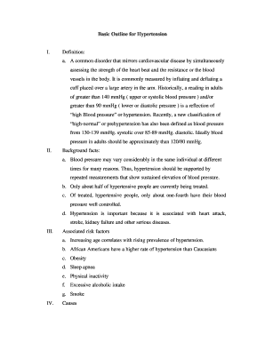 Basic Outline for Hypertension  Form