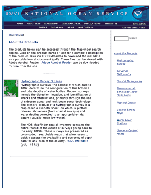 NOAA&#039;s National Ocean Service NOS Mapfinder Product Catalogue Oceanservice Noaa  Form