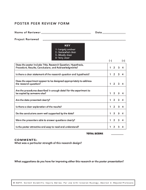 POSTER PEER REVIEW FORM