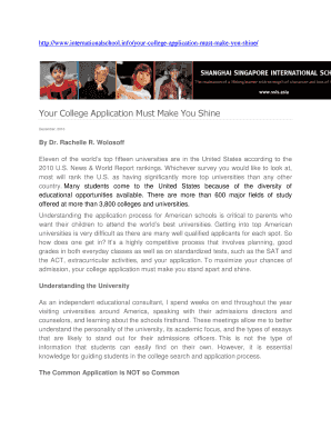 Infoyour College Application Must Make You Shine  Form