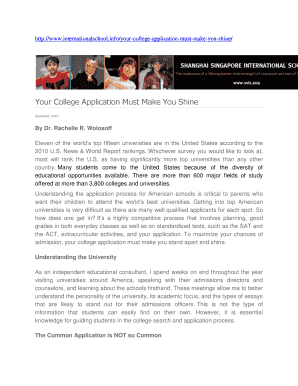 Infoyour College Application Must Make You Shine Form