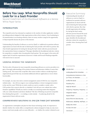 What Nonprofits Should Look for in a SaaS Provider  Form