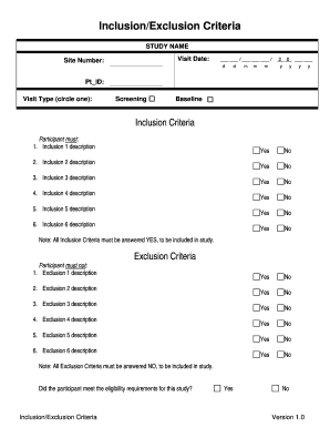 Inclusion Exclusion Core Form