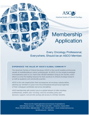Asco Membership Application Fillable Form