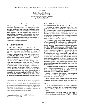 On Restructuring Nested Relations in Partitioned Normal Form Vldb