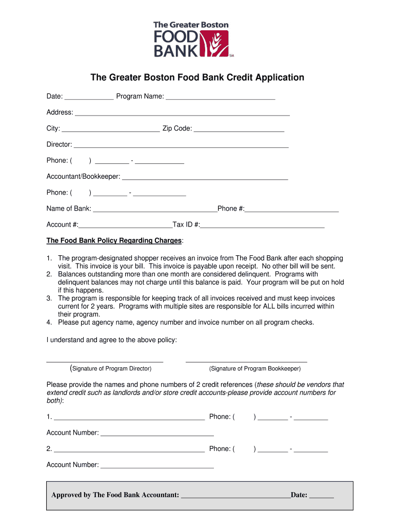 The Greater Boston Food Bank W9 Form
